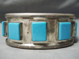 Native American Tony Aguilar Sr Vintage Santo Domingo Turquoise Sterling Silver Bracelet-Nativo Arts