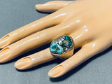 Exceptional Vintage Native American Navajo Kingman Turquoise Sterling Silver Ring-Nativo Arts