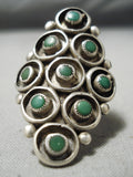 Best Vintage Native American Navajo Early Cerrillos Turquoise Sterling Silver Ring Old-Nativo Arts