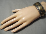 Authentic Vintage Native American Navajo Thomas Singer Gold Sterling Silver Bracelet Old-Nativo Arts