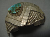 Important Zuni Native American Royston Turquoise Sterling Silver Bracelet-Nativo Arts