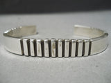 Fantastic Vintage Navajo Sterling Silver Bracelet Old Native American-Nativo Arts