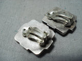 Adorable Vintage Navajo Sterling Silver Bear Earrings Native American-Nativo Arts
