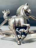 Rare Running Horse Vintage Southwest Sterling Silver Bracelet Cuff-Nativo Arts