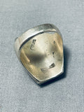 Heavy Men's Starsky Native American Navajo Kachian Turquoise Sterling Silver Ring-Nativo Arts