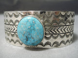 Vivid Carico Lake Turquoise Native American Sterling Silver Bracelet-Nativo Arts