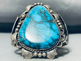 One Of Best Ever Vintage Native American Navajo Blue Diamond Turquoise Sterling Silver Bracelet-Nativo Arts