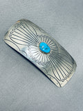 Exceptional Vintage Native American Navajo Kingman Turquoise Sterling Silver Hair Barrette-Nativo Arts