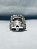 Saddle Highly Detailed Vintage Native American Navajo Sterling Silver Ring Old-Nativo Arts