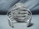 Rare Mine Vintage Native American Navajo Blue Thunder Turquoise Sterling Silver Bracelet-Nativo Arts