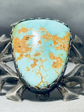 One Of The Best Vintage Native American Navajo #8 Turquoise Sterling Silver Bracelet-Nativo Arts