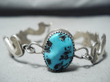 Eye-catching Vintage Native American Navajo Sleeping Beauty Turquoise Sterling Silver Bracelet-Nativo Arts