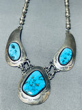 Best Terr Goodluck Vintage Native American Navajo Turquoise Sterling Silver Necklace-Nativo Arts