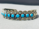 Outstanding Vintage Native American Zuni Sleeping Beauty Turquoise Sterling Silver Bracelet-Nativo Arts