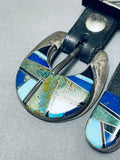 Jon Peters Vintage Native American Navajo Turquoise Sterling Silver Ranger Buckle Set-Nativo Arts