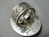 Huge Wave Master Native American Green Turquoise Sterling Silver Ring-Nativo Arts