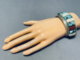 One Of The Best Native American Navajo Turquoise Coral Sterling Silver Bracelet Cuff-Nativo Arts