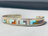 Important Vintage Native American Navajo Oscar Alexius (d) Turquoise Sterling Silver Bracelet-Nativo Arts