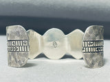 One Of The Most Detailed Micro Carvings Vintage Native American Navajo Sterling Silver Bracelet-Nativo Arts