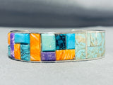 Dramatic Native American Navajo Turquoise Sterling Silver Bracelet-Nativo Arts
