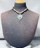 Choker Vintage Native American Navajo Godber Turquoise Sterling Silver Necklace-Nativo Arts