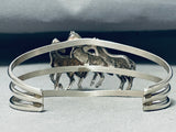 Detailed Intricate Vintage Native American Navajo Horse Sterling Silver Bracelet-Nativo Arts