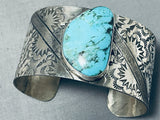 Marvelous San Felipe Huge Blue Diamond Sterling Silver Bracelet-Nativo Arts