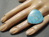 Intense Inlay Native American Turquoise Sterling Silver Native American Ring-Nativo Arts