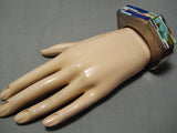 Native American Important Vintage Santo Domingo Turquoise Inlay Sterling Silver Bracelet-Nativo Arts