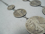 Astounding Navajo Sterling Silver Coin Necklace Native American-Nativo Arts