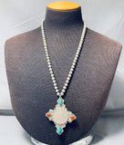 Exceptional Vintage Native American Navajo Damale Turquoise Sterling Silver Necklace-Nativo Arts