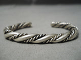 Wonderful Vintage Navajo Woven Sterling Silver Native American Bracelet-Nativo Arts