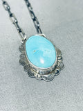 Captivating San Felipe Pilot Mountain Turquoise Sterling Silver Necklace-Nativo Arts