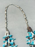 Exquisite Vintage Native American Navajo Old Turquoise Heishi Sterling Silver Necklace-Nativo Arts