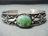 Native American Important Albert Jake Carico Lake Turquoise Sterling Silver Bracelet-Nativo Arts
