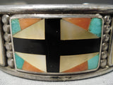 Important Vintage Native American Zuni Early Don Dewa Turquoise Sterling Silver Bracelet Old-Nativo Arts