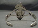 One Of The Best Native American Navajo Sterling Silver Green Turquoise Kachina Bracelet-Nativo Arts