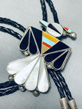 Astounding Vintage Native American Zuni Turquoise Sterling Silver Thunderbird Bolo-Nativo Arts