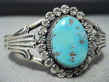 Amazing Vintage Native American Navajo Sleeping Beauty Turquoise Sterling Silver Bracelet-Nativo Arts