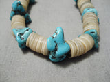 Native American Rare Older Vintage Santo Domingo Graduating Shell Turquoise Necklace Old-Nativo Arts