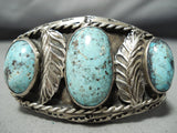 Prime Vintage Native American Navajo Rare Turquoise Sterling Silver Bracelet-Nativo Arts