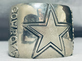Native American Cowboys Football Vintage Navajo Sterling Silver Bracelet Cuff-Nativo Arts