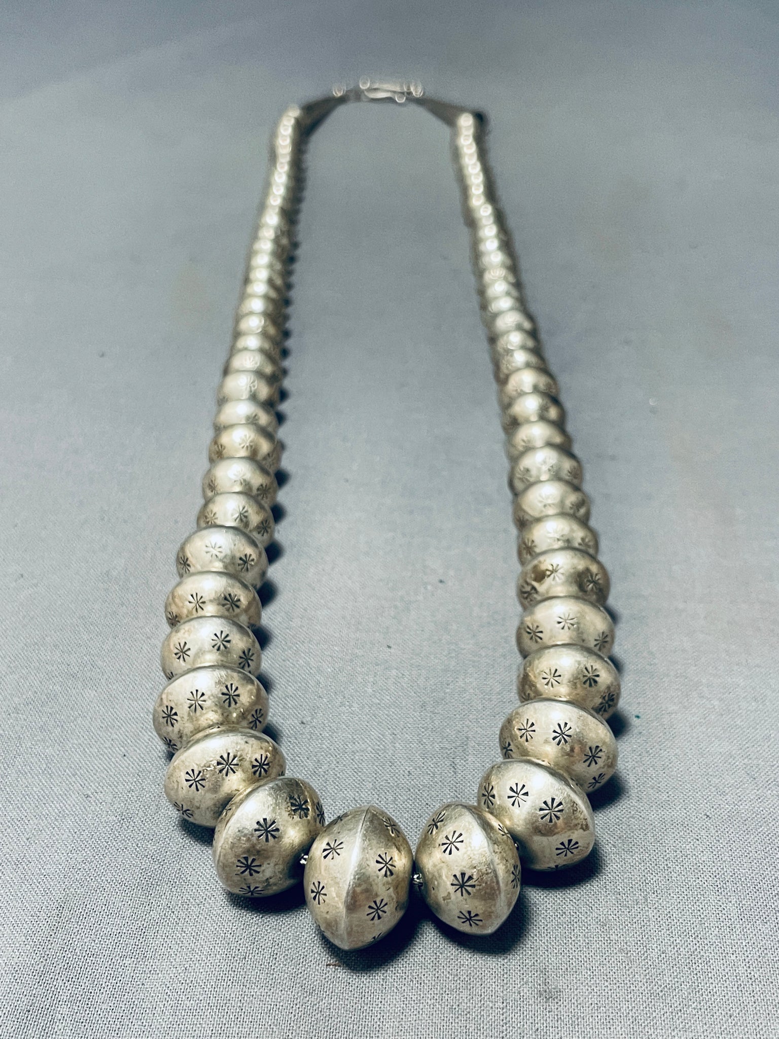 8mm Modern Navajo Pearls Necklace, Sterling Silver Native American Navajo  Pearls Beaded Necklace W/ Alternating Pattern, Boho Choker - Etsy