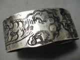 Early 1900's Vintage Navajo Coin Silver Native American Bracelet Old-Nativo Arts