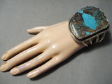 One Of The Biggest Best Vintage Native American Navajo Bisbee Turquoise Sterling Silver Bracelet-Nativo Arts