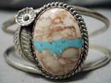 Stunning Vintage Native American Navajo Blouder Royston Turquoise Sterling Silver Bracelet-Nativo Arts