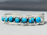 Native American Important Vintage Old Morenci Turquoise Sterling Silver Bracelet-Nativo Arts