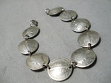 Unique Vintage Navajo Mercury Dimes Sterling Silver Bracelet Native American Old-Nativo Arts