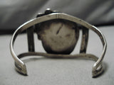 Scarce!! Vintage Native American Navajo Blue Eagle Turquoise Sterling Silver Bracelet Old-Nativo Arts