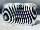 Long Wave Extremely Rare Native American Navajo Sterling Silver Bracelet-Nativo Arts